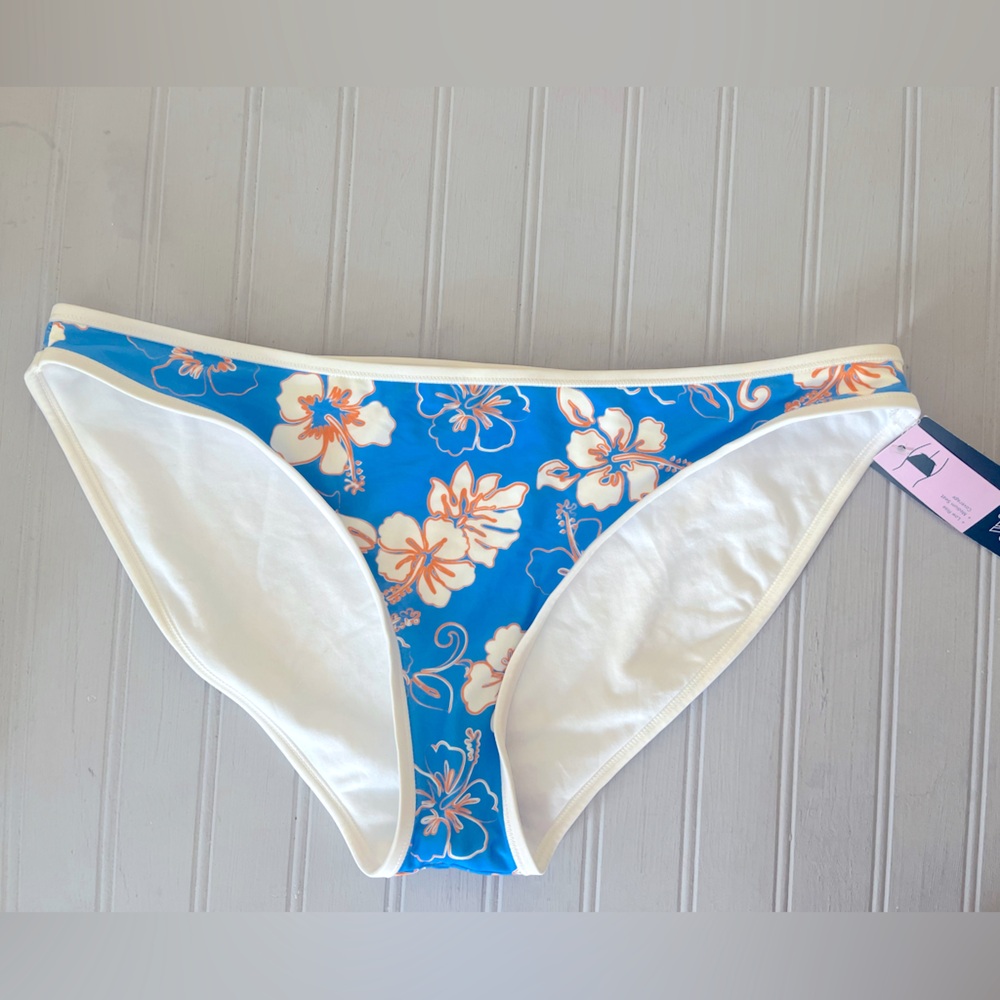 Wild Fable Low Rise‎ Medium Coverage Floral Bikini Bottom Womens Large Blue NWT